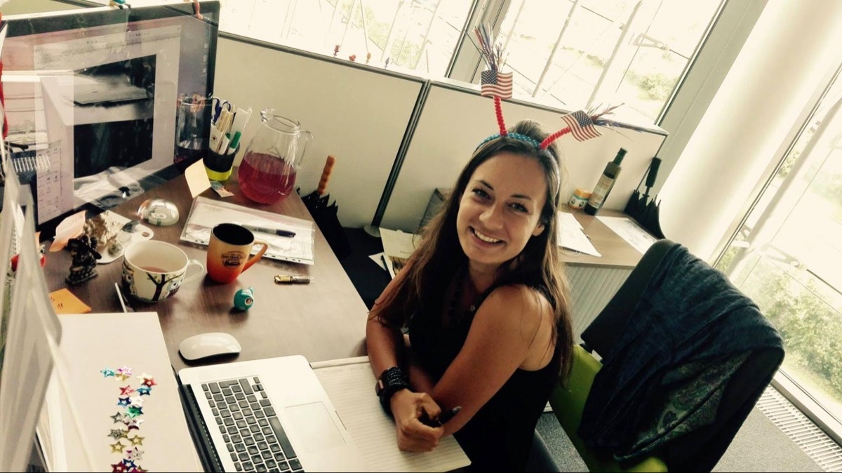 Žaneta at her desk during the corporate years